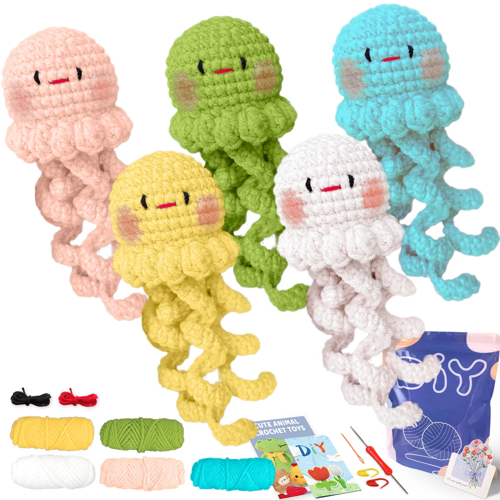 Animal Sery Crochet Kit for Beginners Crochet Starter SET ,DIY Crochet Kit for Beginners,Crocheting Knitting Kit Step-By-Step