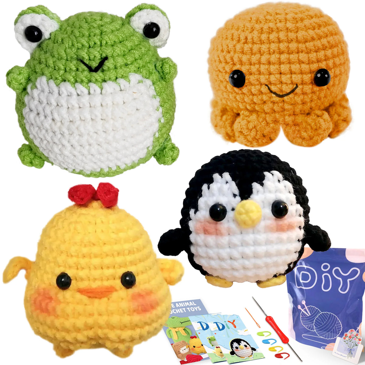 Froggo, Octo, Chicko, Pengo (4 set)